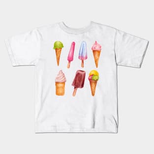 set of watercolor ice cream Kids T-Shirt